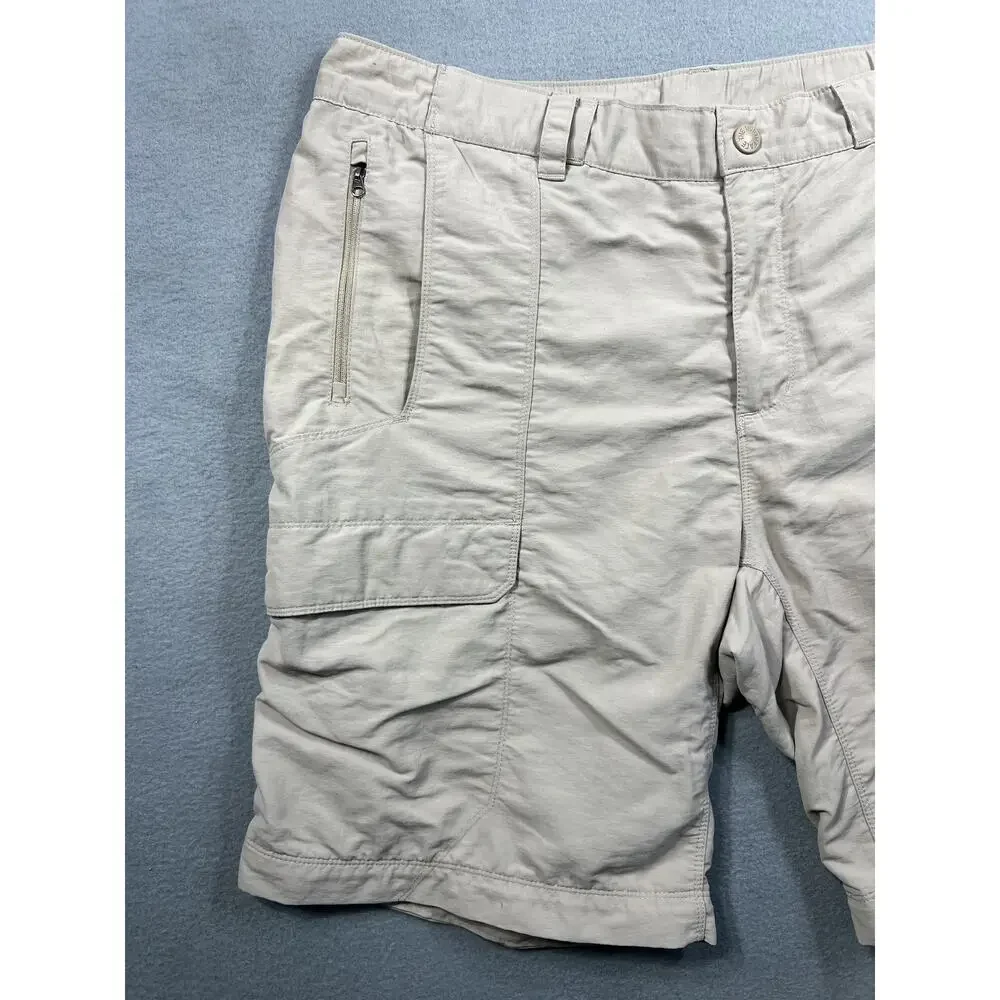North Face Cargo Shorts for Men - Light Beige, Size L, Outdoor Nylon Wear